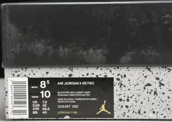 4 - JORDAN (2019)  CEMENT BRED 308497-060 BLACK 0703